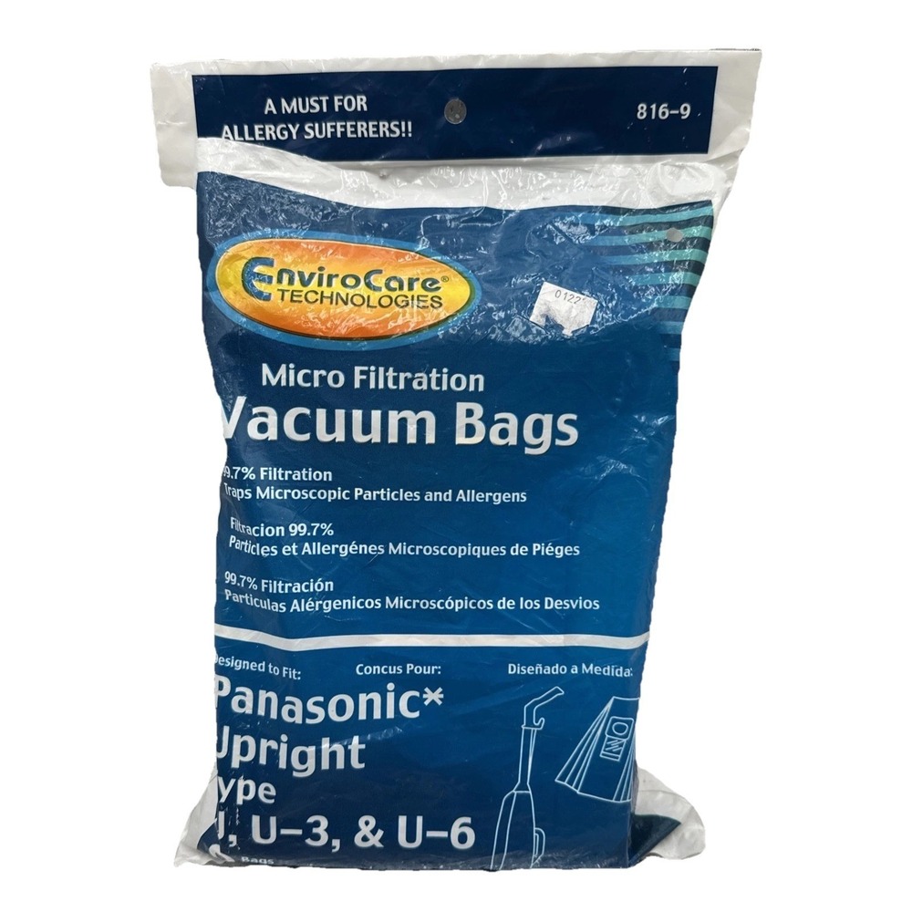 6 EnviroCare Micro Filtration Vacuum Bag Panasonic‎ Upright Type U-1 U-3 U-6